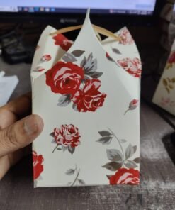 Alternative view of Vedini Paper 1 PCS Candle JAR GIFT BOX PACKAGING (Ribbon & Rose ) (H- 9cm W- 9cm L- 9cm)