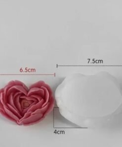 Alternative view of Vedini Flower Candle Mold I 3D Fondant Heart Leaves Shape Silicone Scented Wax Mould I for DIY Handmade Chocolate Ornament Cake Décor Aromatherapy Soap Resin Art Craft Home Party Decoration (Small) WCM-554