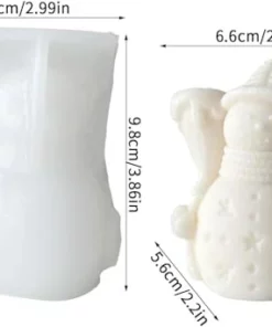 Alternative view of Vedini Winter Snowman Silicone Candle Mold Handmade Soap Resin Chocolate Making Mold (WCM312)