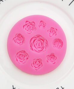 Alternative view of Vedini 9 cavity rose fondant silicone mold JKB-2029