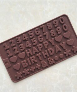 Alternative view of Vedini 1234 Number Happy Birthday Silicone chocolate chip fondant mold jkb-2014
