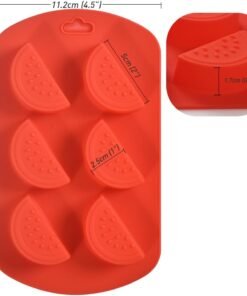 Alternative view of Vedini Fruit Shaped Silicone Mold, 6 Cavity Watermelon 3D Bakeware Mold, Nonstick Food Grade Mold for Soap, Ice Cube, Candies, Fondant, Chocolate Jkb-2003