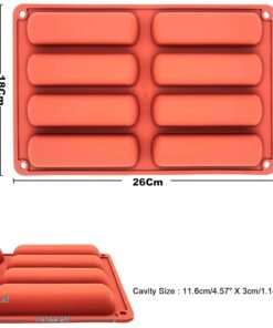 Alternative view of Vedini 8 Cavity Long Strips Eclair Silicone Mold Jkb-2004