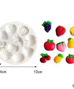 Alternative view of Vedini 10 Cavity Fruit Banana Apple Strawberry Fondant Chocolate Silicone Mold jkb-2027