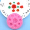 9 cavity rose fondant silicone mold