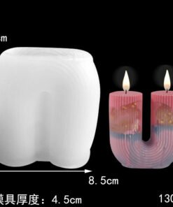 Alternative view of Vedini U-shaped candle chocolate mold  candle silicone mold jkb-2018