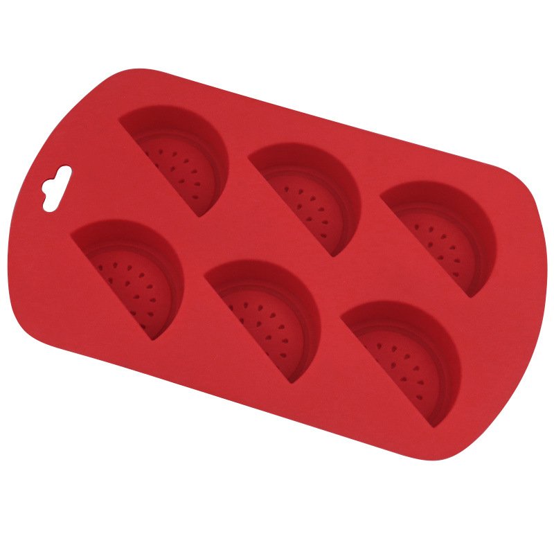 Vedini Fruit Shaped Silicone Mold, 6 Cavity Watermelon 3D Bakeware Mold, Nonstick Food Grade Mold for Soap, Ice Cube, Candies, Fondant, Chocolate Jkb-2003 - Image 3
