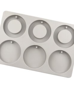 Alternative view of Vedini 6 Cavity Silicone Wax Mold, Round Ring Resin Jewelry Molds Making with Hanging Mold jkb-2009