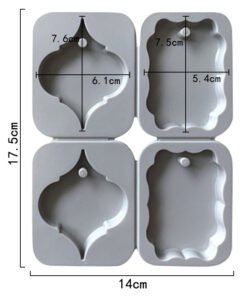Alternative view of Vedini 4 Cavity Doorplate silicone mold Detachable hanging wax mold jkb-2041