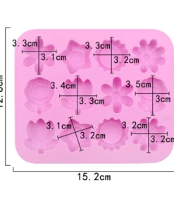 Alternative view of Vedini 12 Cavity Flower Silicone Candle Mold DIY Handmade Soap Mold (Pink) jkb-2013