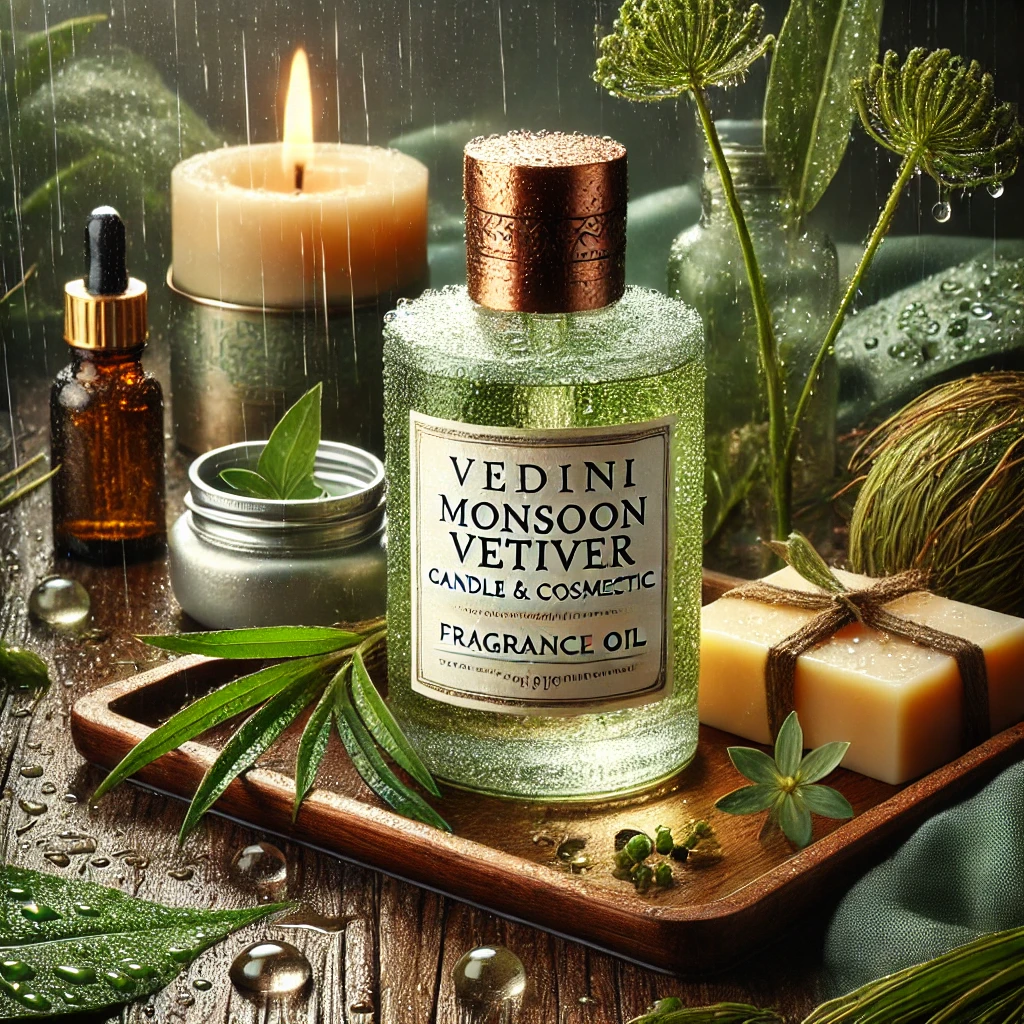 Vedini Monsoon Vetiver Candle & Cosmetic Fragrance Oil ( Cold Process Stable )