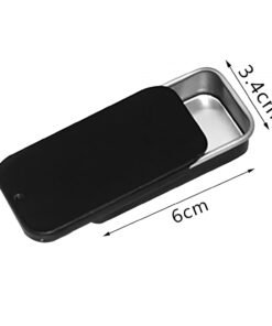 Alternative view of Vedini Black and Silver Metal Tin Containers with Slide Lids – Portable Storage Boxes for Lip Balm, Solid Perfume, Jewelry & Cosmetic Organizing