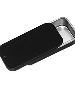 Black and Silver Metal Tin Containers