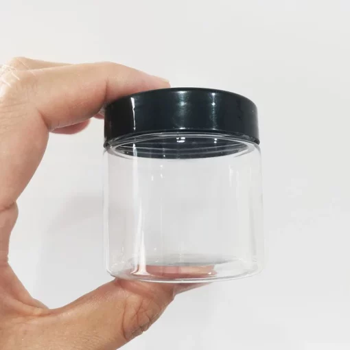 Vedini 100ml Plastic pet Jar Clear Black Cup - Image 2