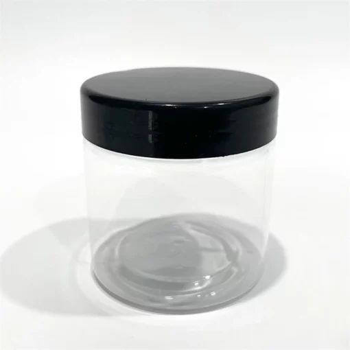 Vedini 100ml Plastic pet Jar Clear Black Cup
