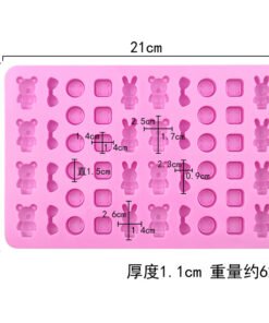 Alternative view of Vedini 48 Cavity button bear silicone gummy candy mold chocolate mold animal JKB 1042