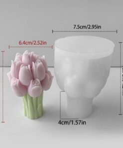 Alternative view of Vedini Tulip Bouquet Candle Silicone Mold MCM660