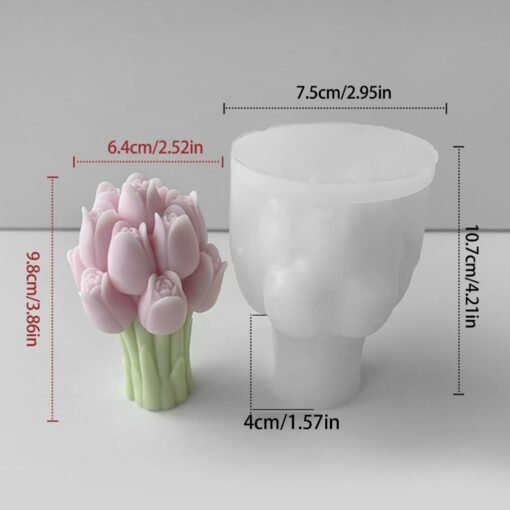 Vedini Tulip Bouquet Candle Silicone Mold MCM660 - Image 2