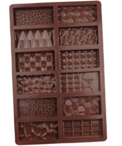 Alternative view of Vedini 12 Cavity different waffle block silicone chocolate mold food grade cake fondant decoration mold JKB 1058