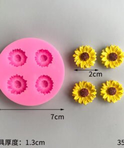Vedini 4 Cavity Four-link sunflower silicone mold JKB 5066