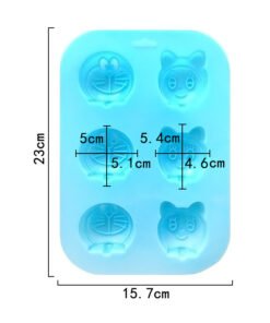 Alternative view of Vedini 6 Cavity cat head silicone cake mold cold soap mold aromatherapy mold baking home DIY tools JKB 1059