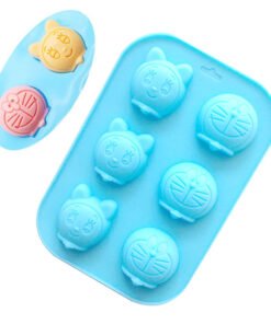 6 Cavity cat head silicone cake mold