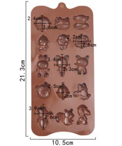 Alternative view of Vedini 15 Cavity animal chocolate mold silicone jelly pudding handmade soap mold ice tray cartoon JKB 1039