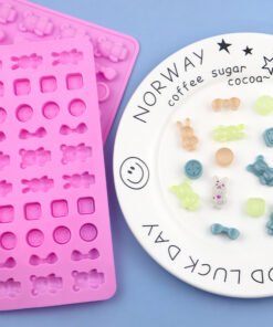 Vedini 48 Cavity button bear silicone gummy candy mold chocolate mold animal JKB 1042