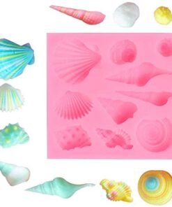 Alternative view of Vedini 10 Cavity Sea shell Silicone Mold Starfish Chocolate Candy Sugar craft Cake Decorating Polymer Clay Mold Tools. (Sea Shells Square) 5051