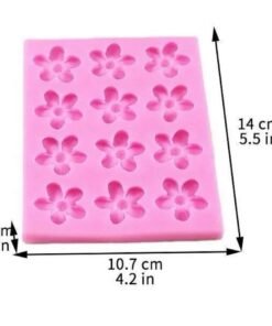Alternative view of Vedini 12 Cavity Flower Fondant Molds Plum Cherry Blossom Cake Decoration Candle Decoration Mold Scented Wax Molds Handcrafted Silicone Candle Mold Decorated Resin Gypsum Clay Craft Silicone Mold 49107