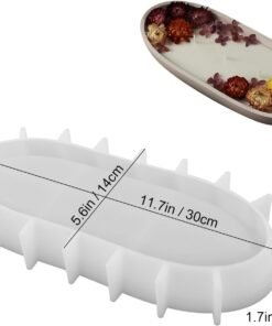 Alternative view of Vedini Boat Shape Silicone Concrete Jar Mold I Oval Bowl Resin Molds for DIY Handmade Art Crafts Jewelry Storage Tray Ring Trinket Container Box Home Table Décor jkb 4940A 4940B