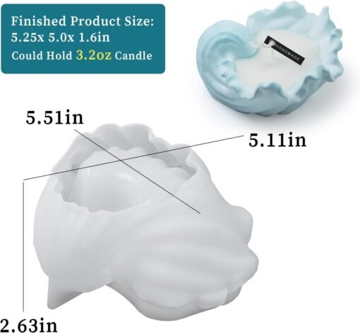 Vedini Silicone Shell Shape 3D Designer Conch Mold | Candle Mold, Soap Mold, Resin Craft Mold for DIY Art, Home Décor, Gift Making (5160) - Image 2