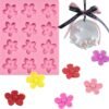 Vedini 12 Cavity Flower Fondant Molds Plum Cherry Blossom Cake Decoration Candle Decoration Mold Scented Wax Molds Handcrafted Silicone Candle Mold Decorated Resin Gypsum Clay Craft Silicone Mold 49107