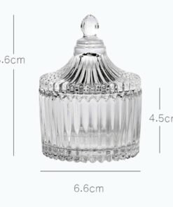 Alternative view of Vedini 100ml Diamond-Cut Glass Candle Jar with Lid – Clear Candy Jar for DIY Wax Candle Making, Gifting, and Home Decor (Pack of 1/6/96)