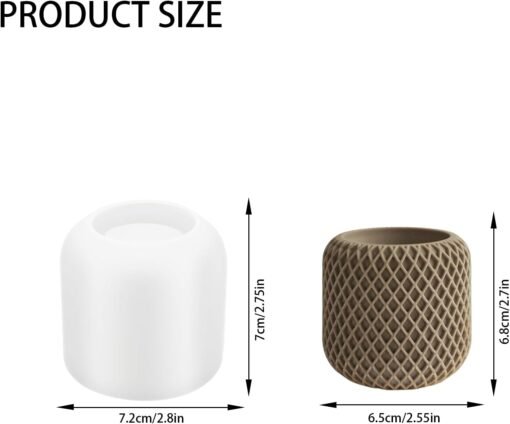 Vedini 3D Concrete Silicone Mould Vase, Epoxy Resin Candle Holder Molds, DIY Candle Making Molds, DIY Handmade Perfect Gifts 5053 - Image 2