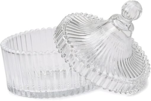 Vedini Clear Glass Candle Jar with Lid – 300ml Candy Jar for Soy Wax Candle Making, Gifting & Decor – Heat-Resistant Premium Quality (Pack of 1 / 6 / 48) - Image 5