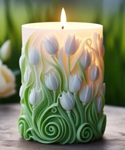 Vedini Rose Candle Mold 3D Round Flower Mold Peony Resin Casting Mold Resin Making Molds Silicone Mold for Candle Home Decorate Mold 5146B