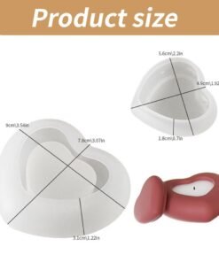Alternative view of Vedini Heart Shaped Sturdy Silicone Mold Set Decoration for Crystal Epoxy Resin Storage Box and Candle Holder JKB 5050