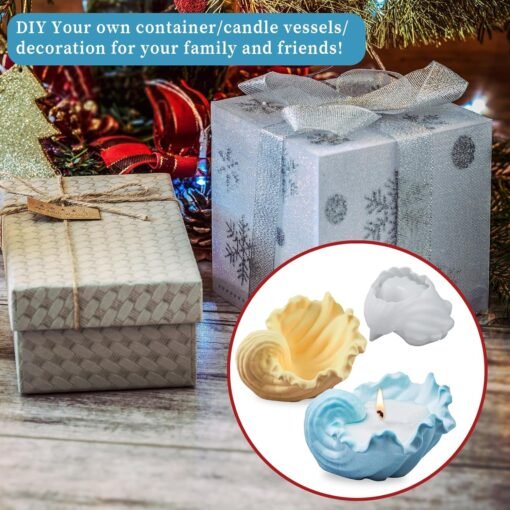 Vedini Silicone Shell Shape 3D Designer Conch Mold | Candle Mold, Soap Mold, Resin Craft Mold for DIY Art, Home Décor, Gift Making (5160) - Image 6
