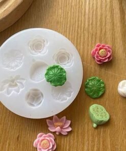 Vedini lotus Pond Flower Silicone Mold for Candle, Soap, Resin & Chocolate Making – 3D Floral Design | Reusable & Flexible DIY Craft Mold jkb 5102A
