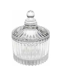 Vedini 100ml Diamond-Cut Glass Candle Jar with Lid – Clear Candy Jar for DIY Wax Candle Making, Gifting, and Home Decor (Pack of 1/6/96) - Pack of 1pc, Clear
