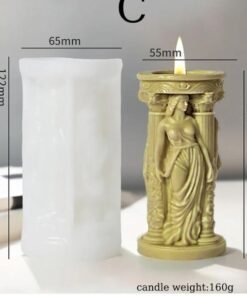 Alternative view of Vedini Roman Pillar Lady Candle Silicone Mold WCM705