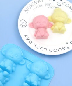 Vedini 4 Cavity monkey silicone handmade soap mold cake mold cold soap mold aromatherapy mold plaster mold jkb 5052