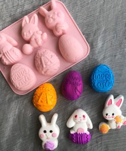 Vedini Easter Egg Bunny Basket Silicone Mold Chocolate Fondant Cake Shape Decoration Mold JKB 5081
