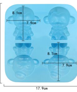 Alternative view of Vedini 4 Cavity monkey silicone handmade soap mold cake mold cold soap mold aromatherapy mold plaster mold jkb 5052