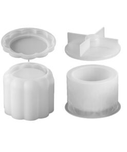 Alternative view of Vedini DIY Epoxy & Plaster Lace Storage Jar Silicone Mold | Round Leaf & Flower Pattern | Candle Cup Mold, Resin Jar, Aromatherapy Container – 2 Designs 5111A and 5111B