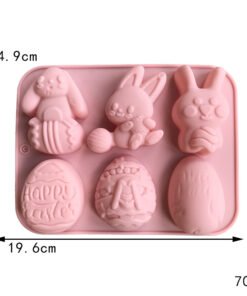 Alternative view of Vedini Easter Egg Bunny Basket Silicone Mold Chocolate Fondant Cake Shape Decoration Mold JKB 5081