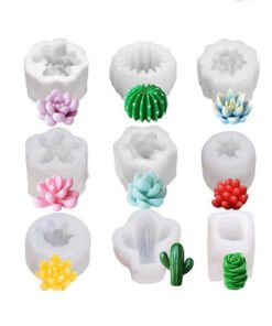 Alternative view of Vedini Succulent flower cactus cactus fondant silicone cake soft pottery soft candy clay aromatherapy plaster pendant mold JKB 5087