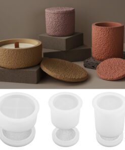 Vedini DIY Irregular Lava-Style Silicone Mold with Lid – Crystal Glue, Cement, Plaster, Jesmonite Candle Cup Mold | Mirror Finish | 3 Variants Available 5158