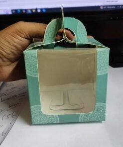 Vedini Paper 5 PCS Candle JAR GIFT BOX PACKAGING (Lock & Flowers) (H- 9cm W- 9cm L- 9cm)(5 pc)